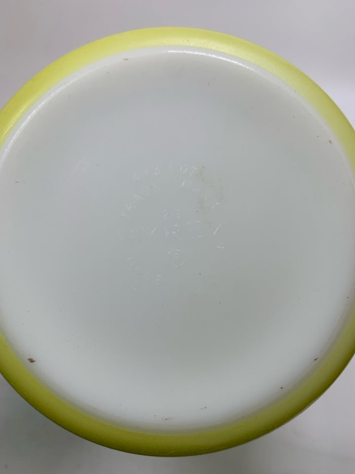 VTG YELLOW BOWL W/ TAB HANDLES #473.