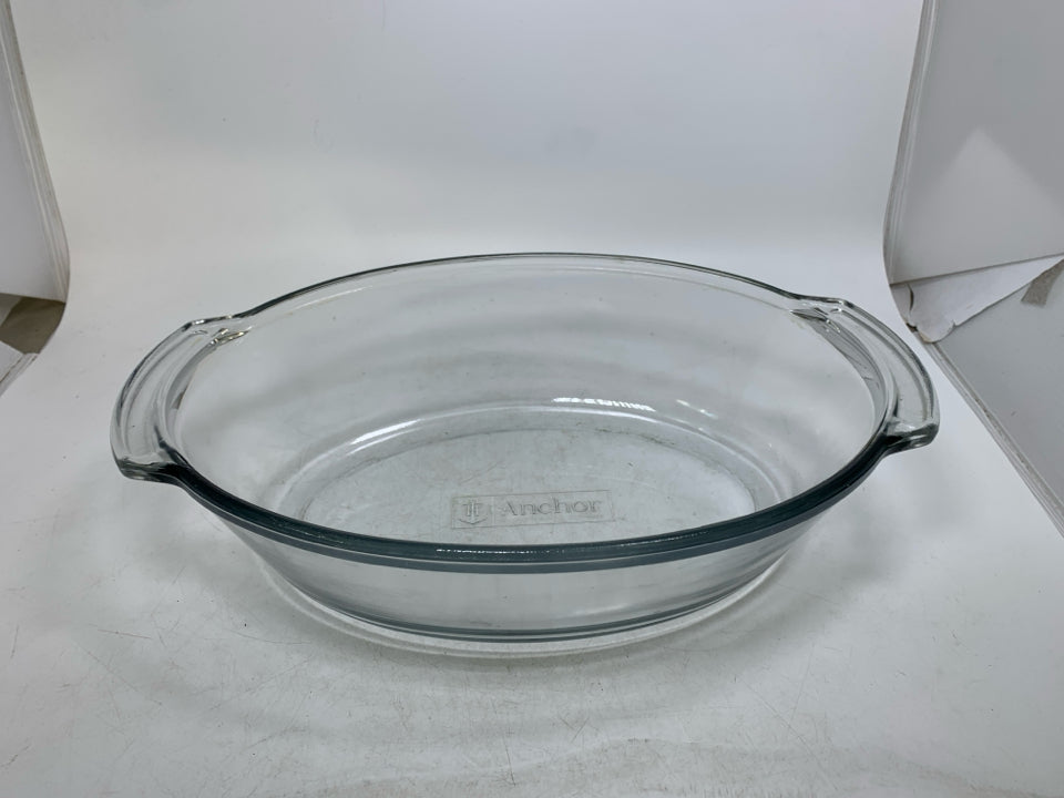 DEEP GLASS OVAL OVEN ROASTING BAKING DISH.