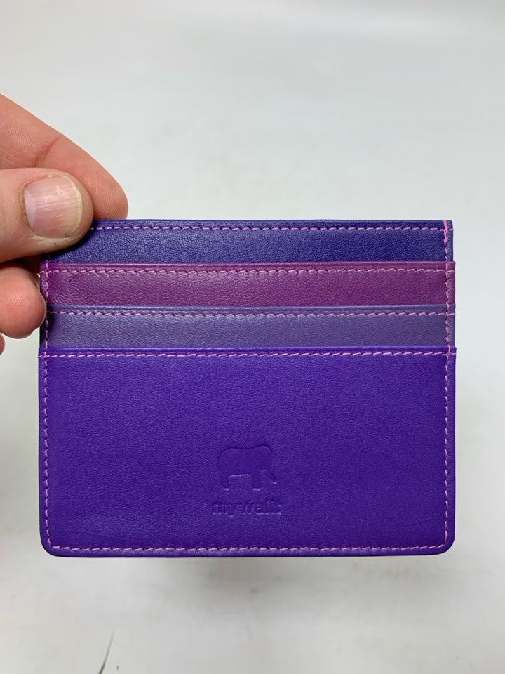 Purples Leather Credit Card Holder Slim My Walit