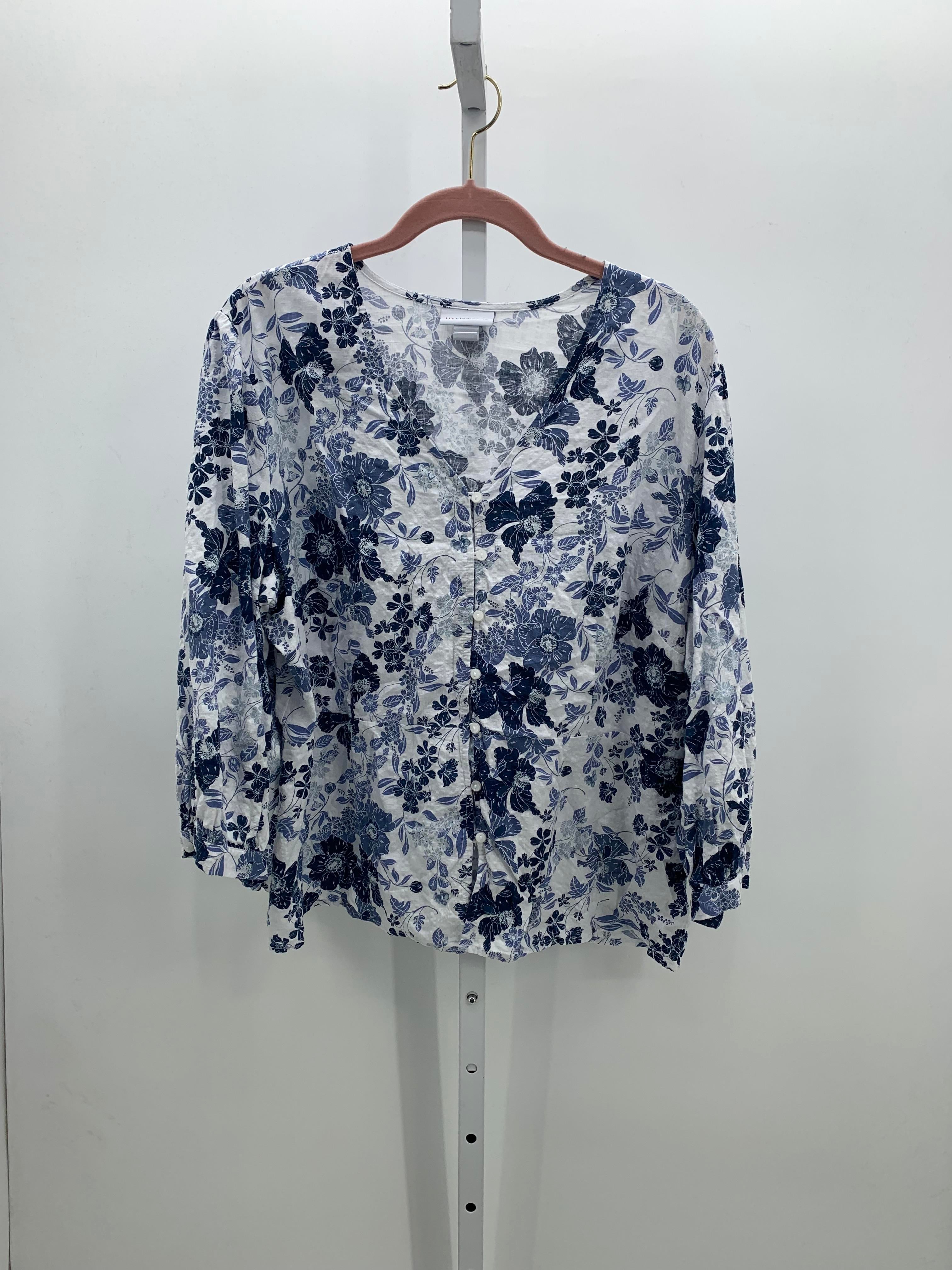 Liz Claiborne Size 1X Womens 3/4 Sleeve Shirt