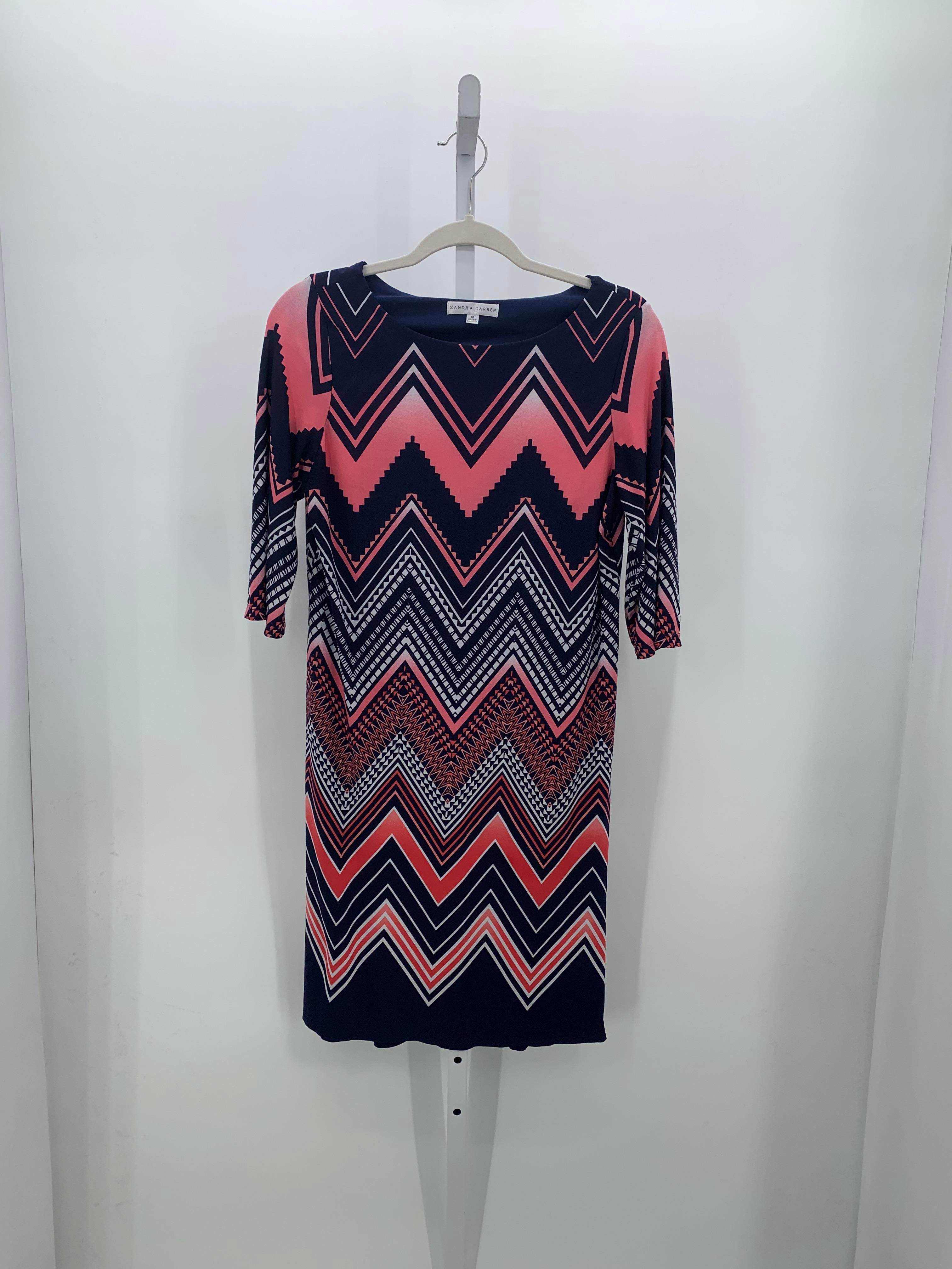 Sandra Darren Size 10 Misses 3/4 Sleeve Dress
