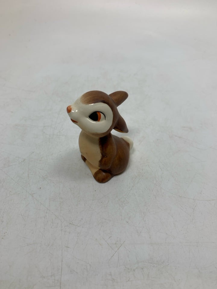 VTG BROWN RABBIT PORCELAIN FIGURINE.