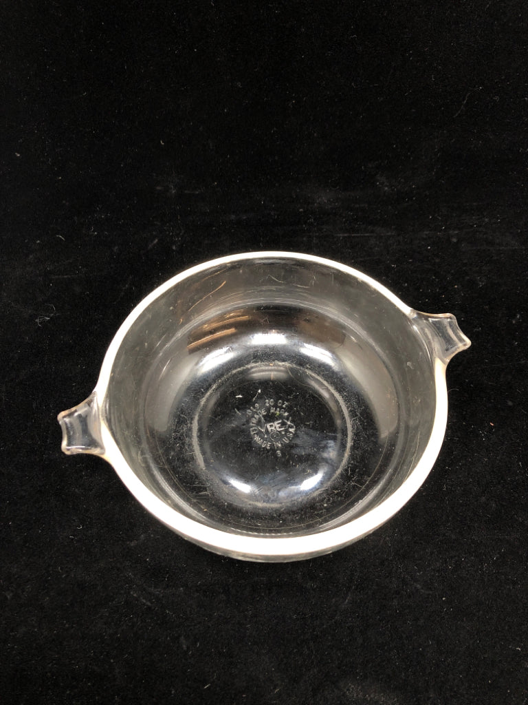 CLEAR GLASS PYREX BOWL.