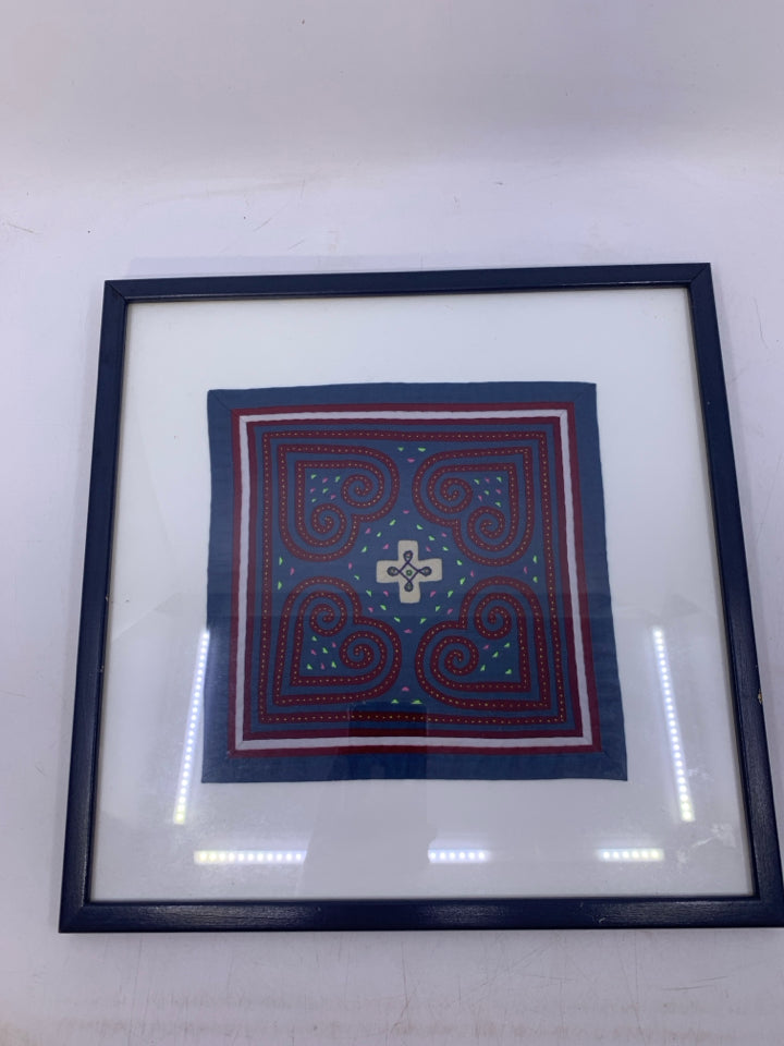 FRAMED FABRIC BLOCK.