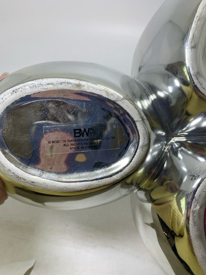 SILVER 3 FUSED BOWL SERVING PIECE W/ TURKEY BOSTON WAREHOUSE.