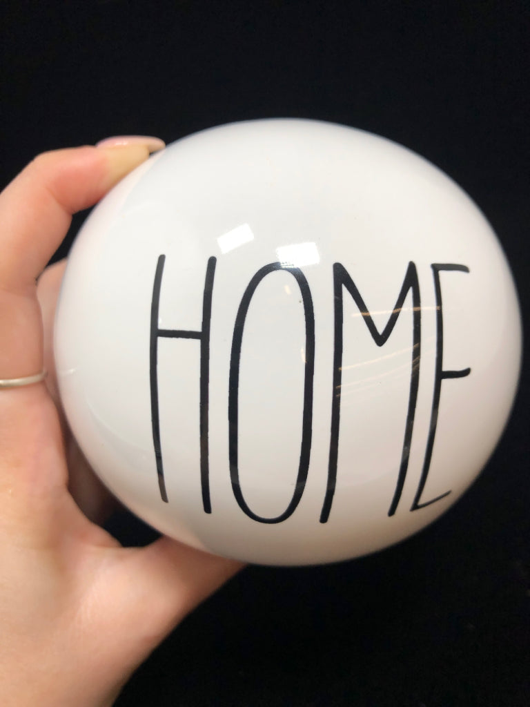 RAE DUNN "HOME" SPHERE DECOR.