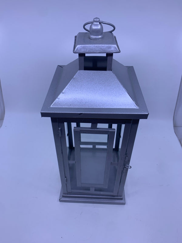 SILVER AND GLASS LANTERN.