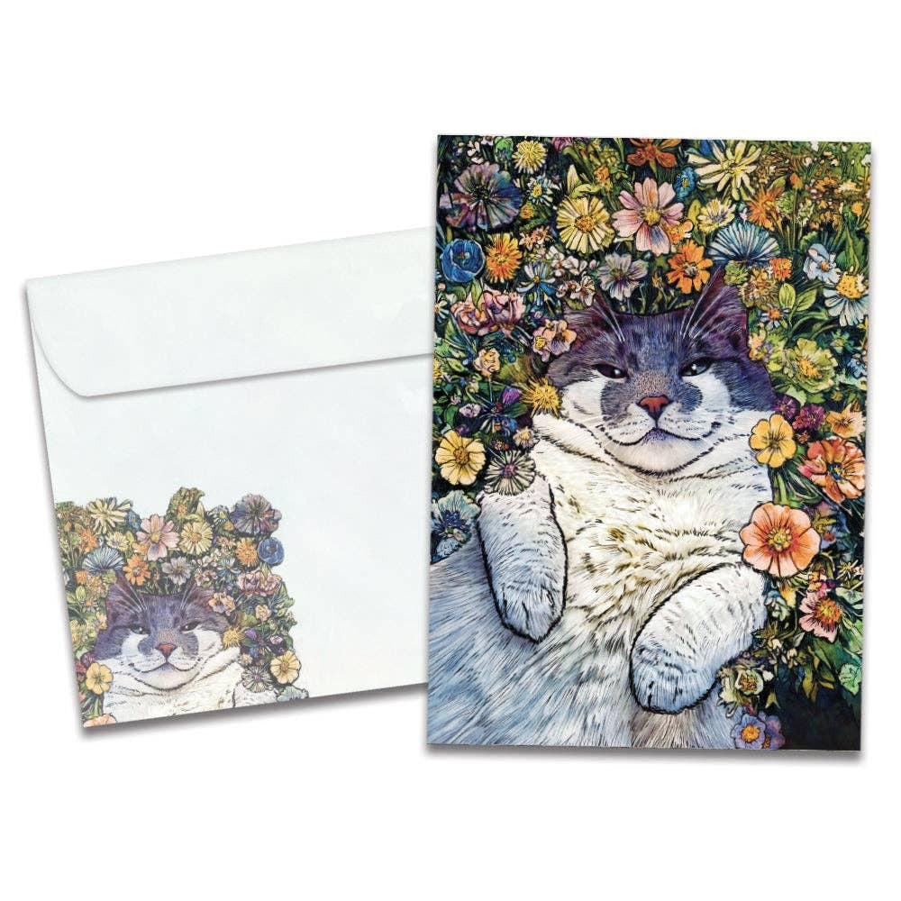 Flower Cat, Birthday Card