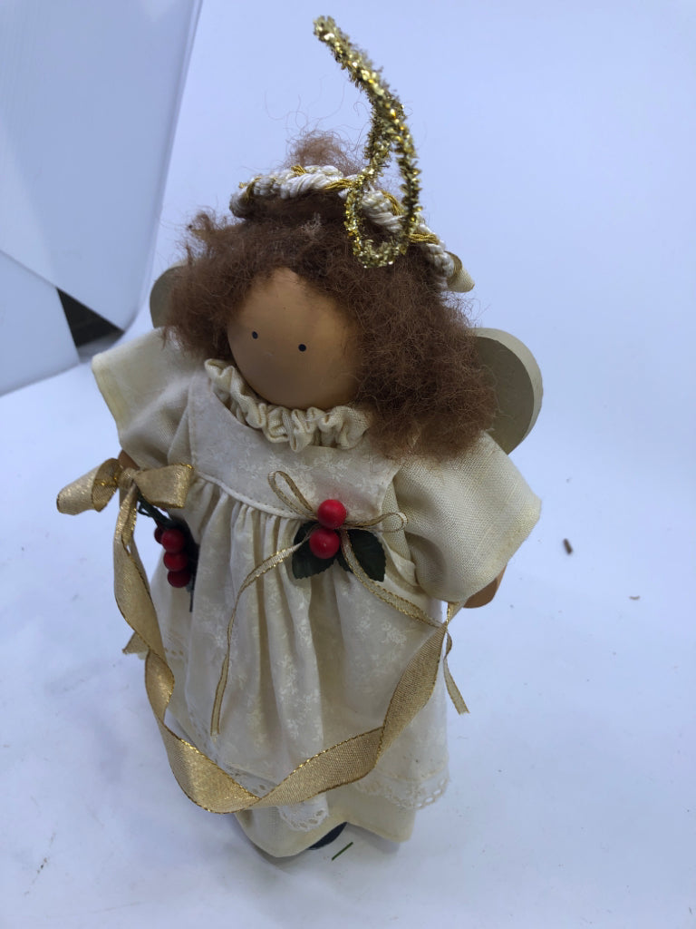 WOODEN STANDING ANGEL.