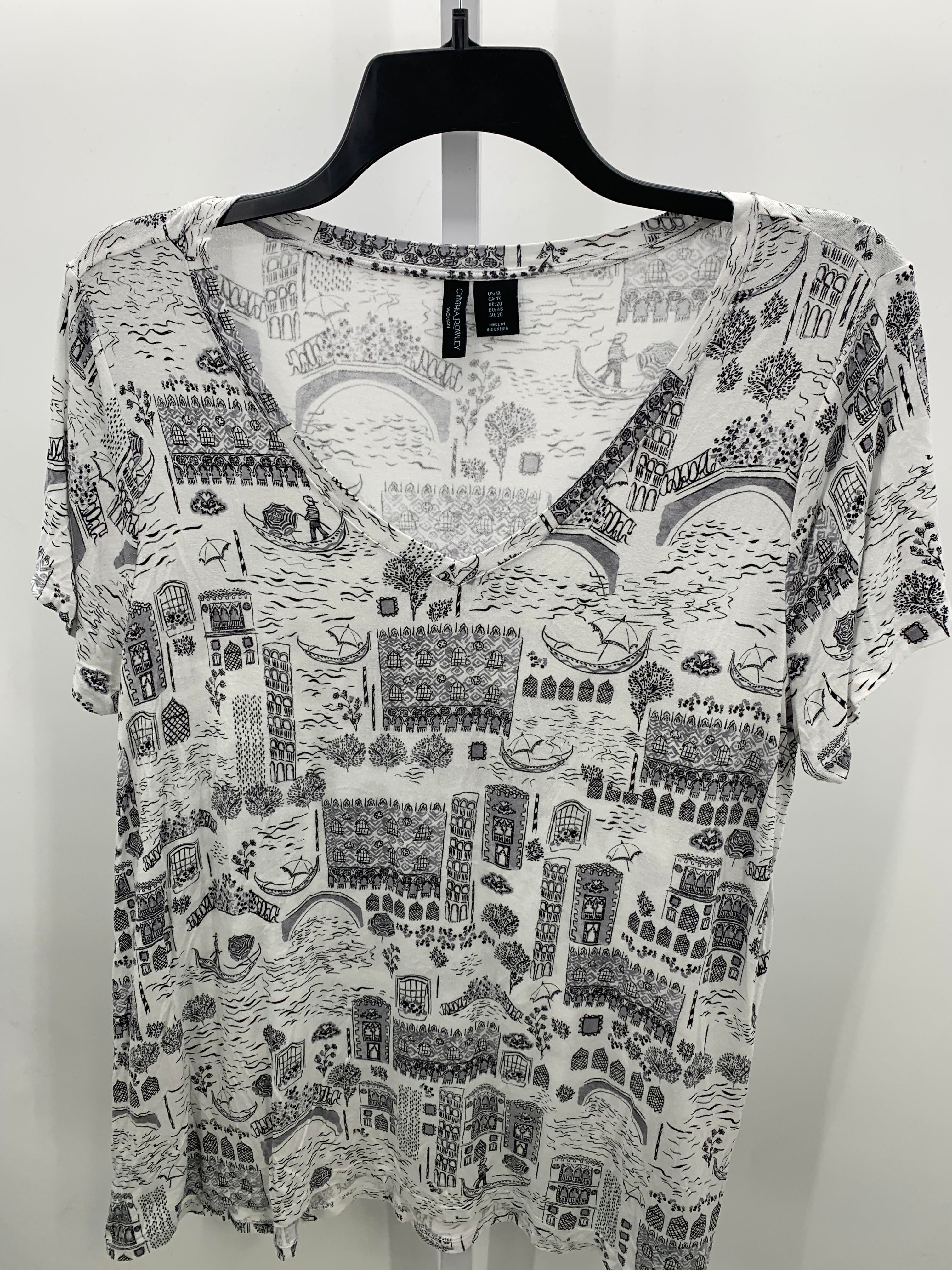 Cynthia Rowley Size 1X Womens Short Sleeve Shirt