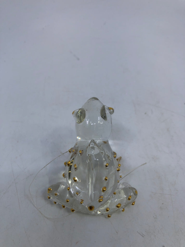 GLASS/GOLD FROG ORNAMENT.