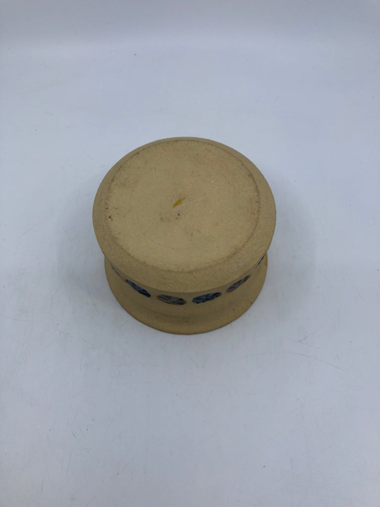 BLUE AND BROWN POTTERY PLANTER/BOWL.