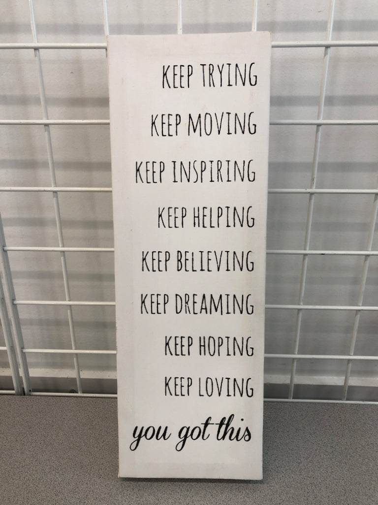 KEEP TRYING KEEP MOVING CANVAS WALL ART.