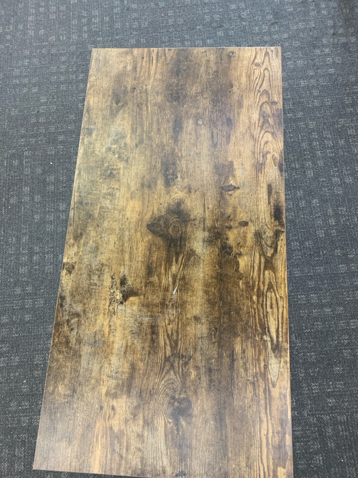 BLACK METAL FAUX WOOD TOP DESK.