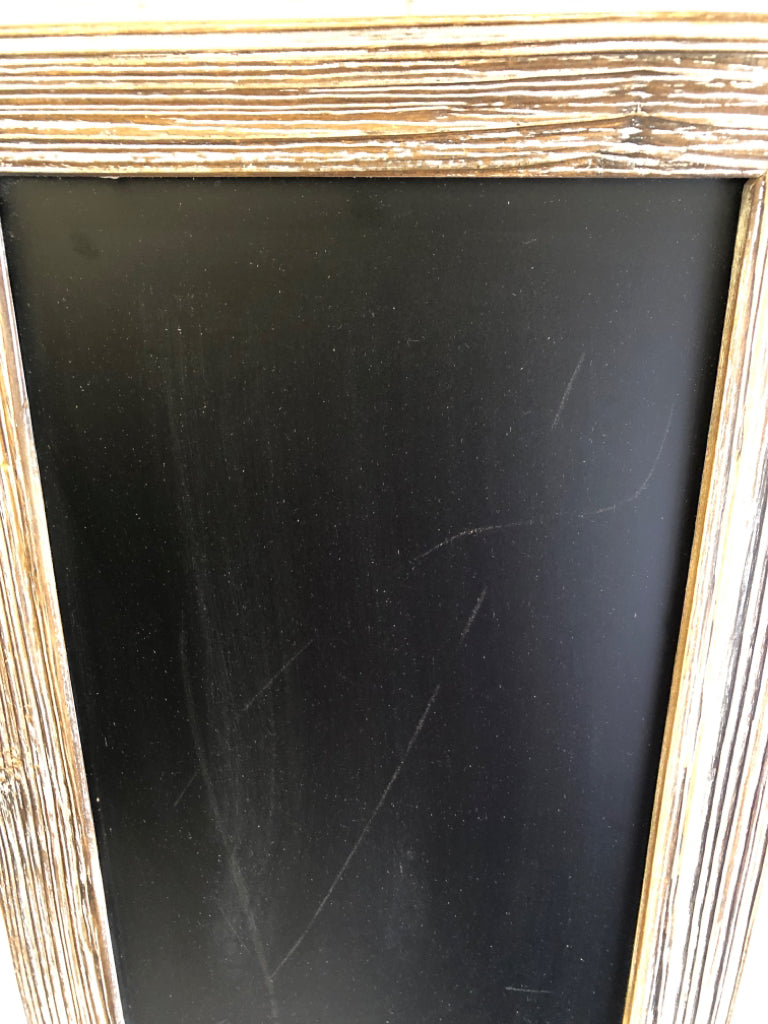 WHITE WASHED FRAME CHALK BOARD.