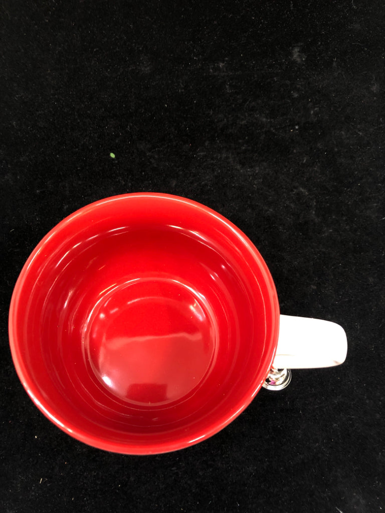 RED AND WHITE "LOVE" MUG.