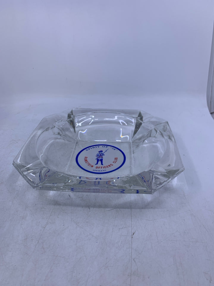 HEAVY SPIRIT OF 76 GLASS ASHTRAY.