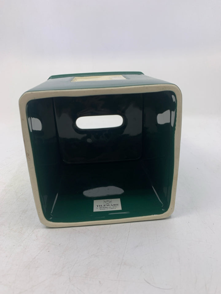 EMBOSSED NOSE CERAMIC TISSUE BOX COVER