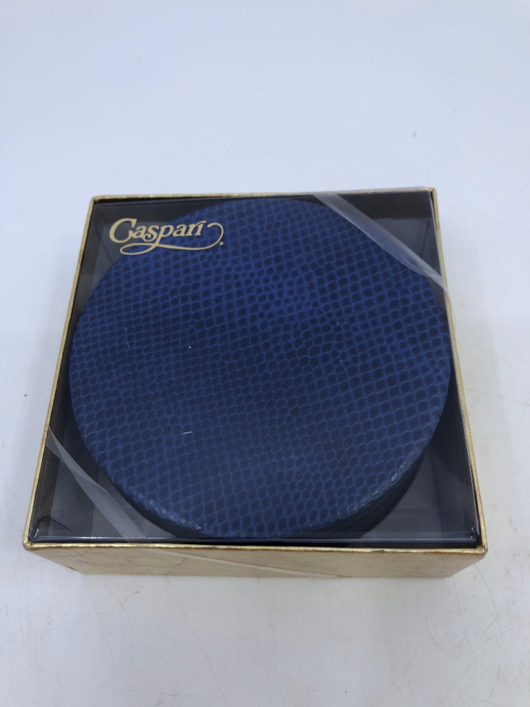 NIB NAVY BLUE SNAKESKIN COASTERS CASPARI