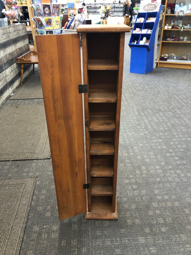 NARROW LIGHT-WOOD CABINET.