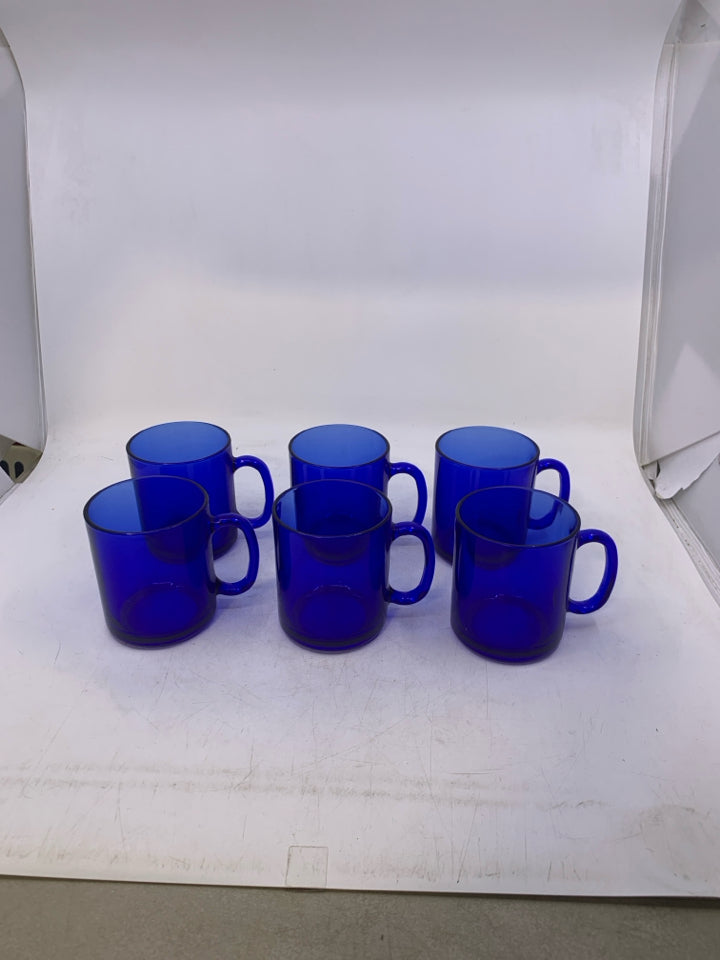 6 GLASS MUGS.