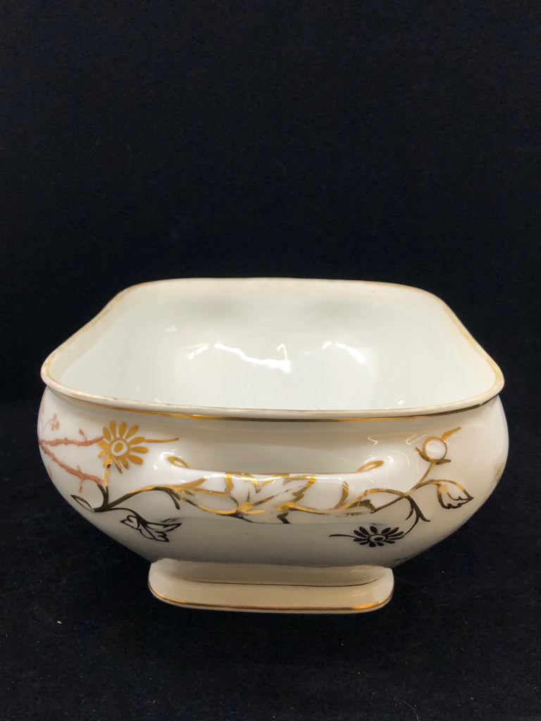 VTG LIMOGES COVERED SERVER- T&V MARGUERITE BROWN BLOSSOM.