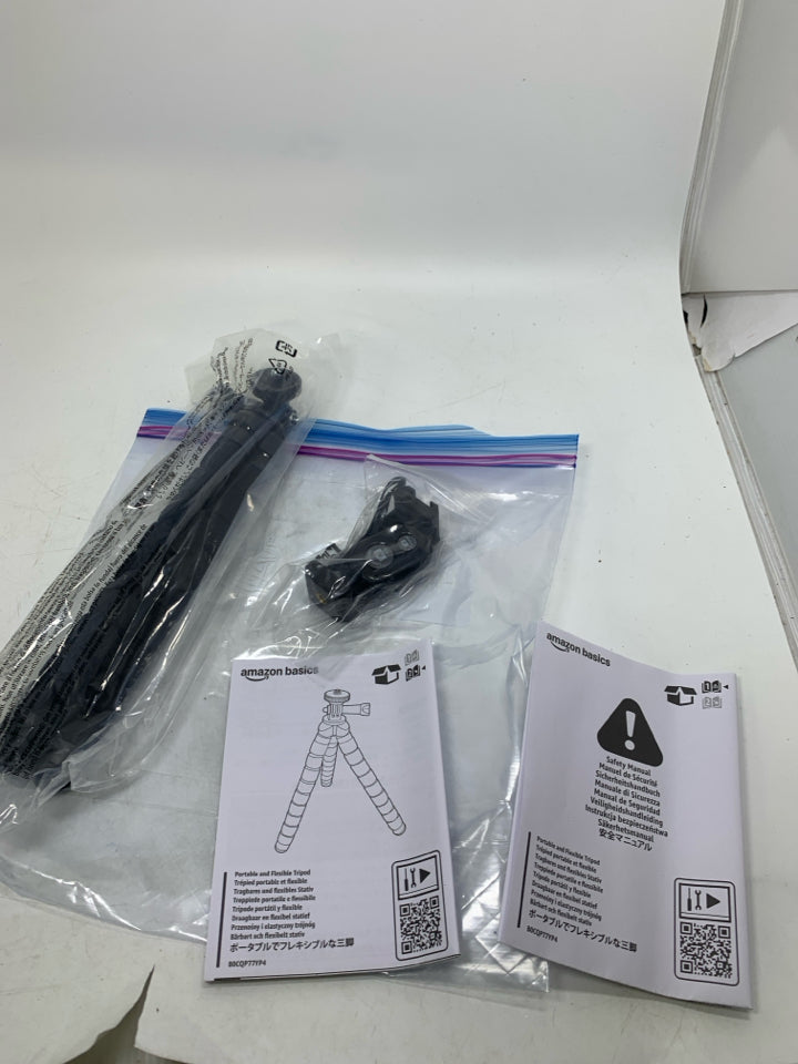 NEW AMAZON BASICS PORTABLE & FLEXIBLE TRIPOD IN BAG.