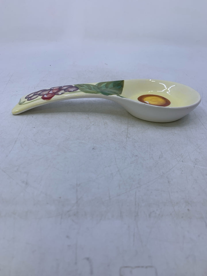 CERAMIC FRUIT THEMED SPOON REST.