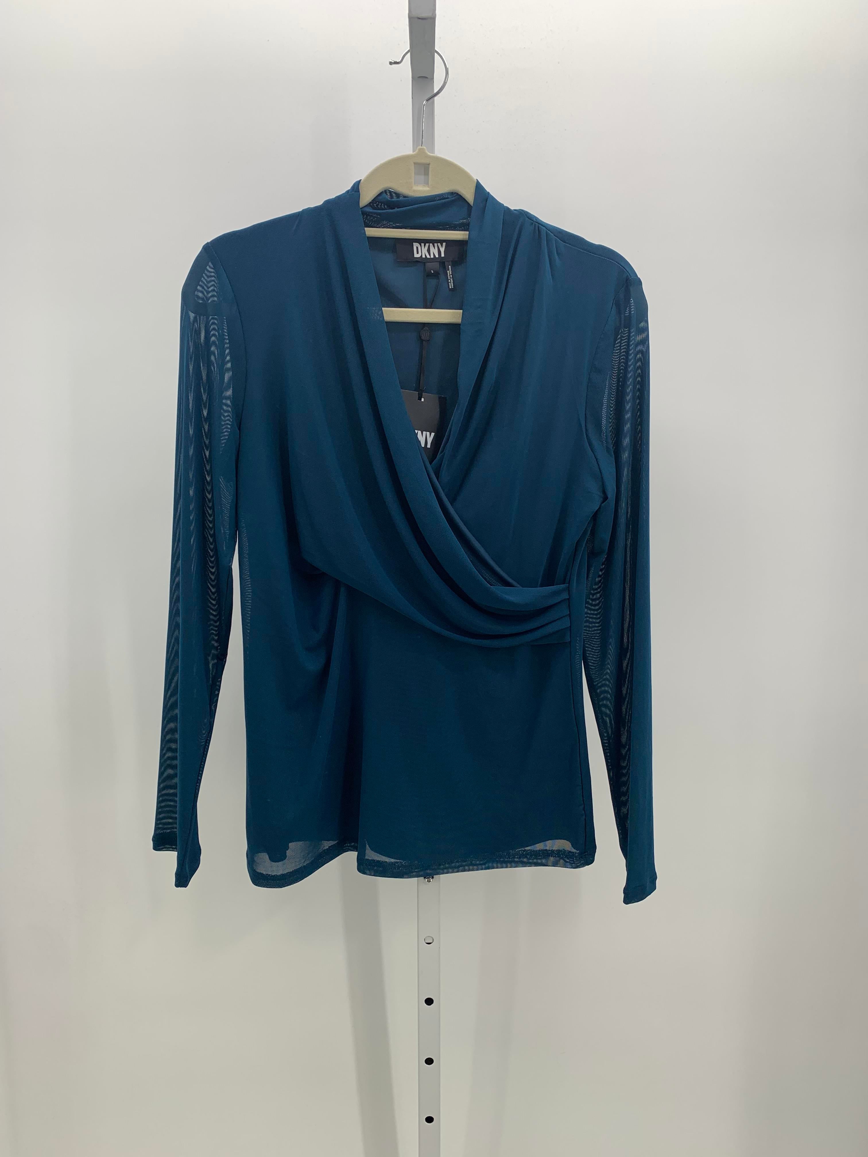 DKNY Size Large Misses Long Sleeve Shirt