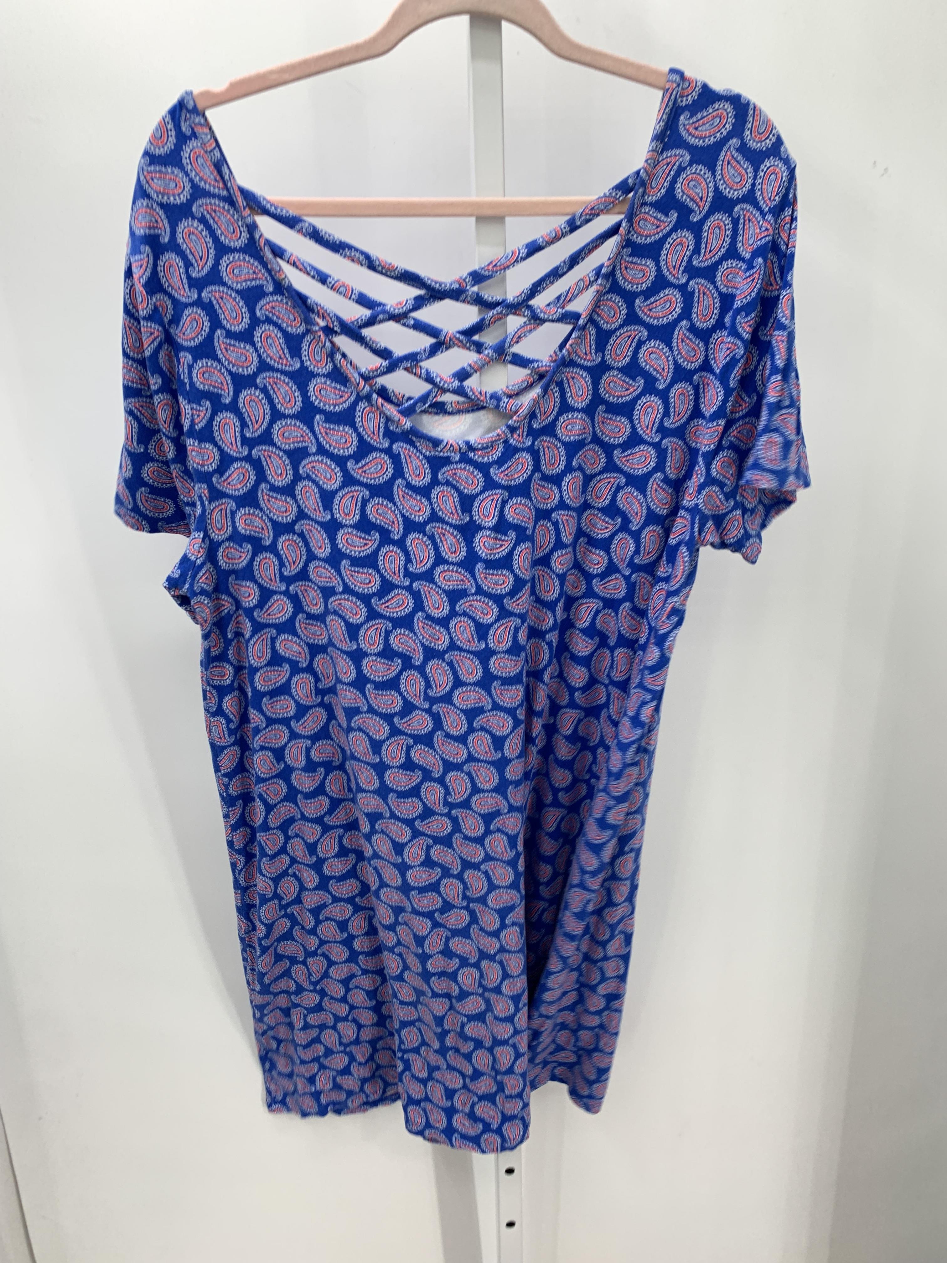 Terra & Sky Size 0X Womens Short Sleeve Dress
