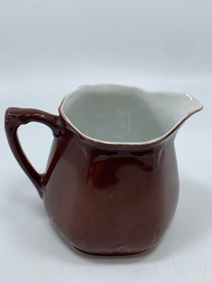 VTG MONK PAINTED PORCELAIN PITCHER- GERMANY.