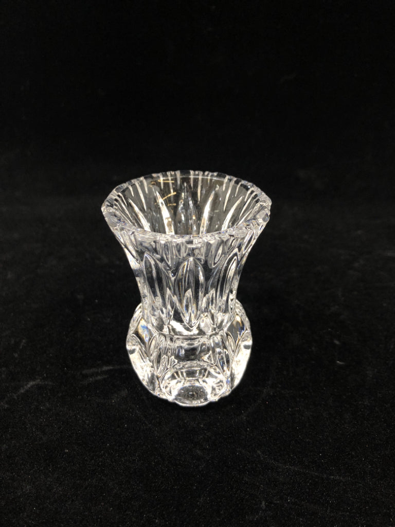CLEAR CUT GLASS TOOTHPICK HOLDER.