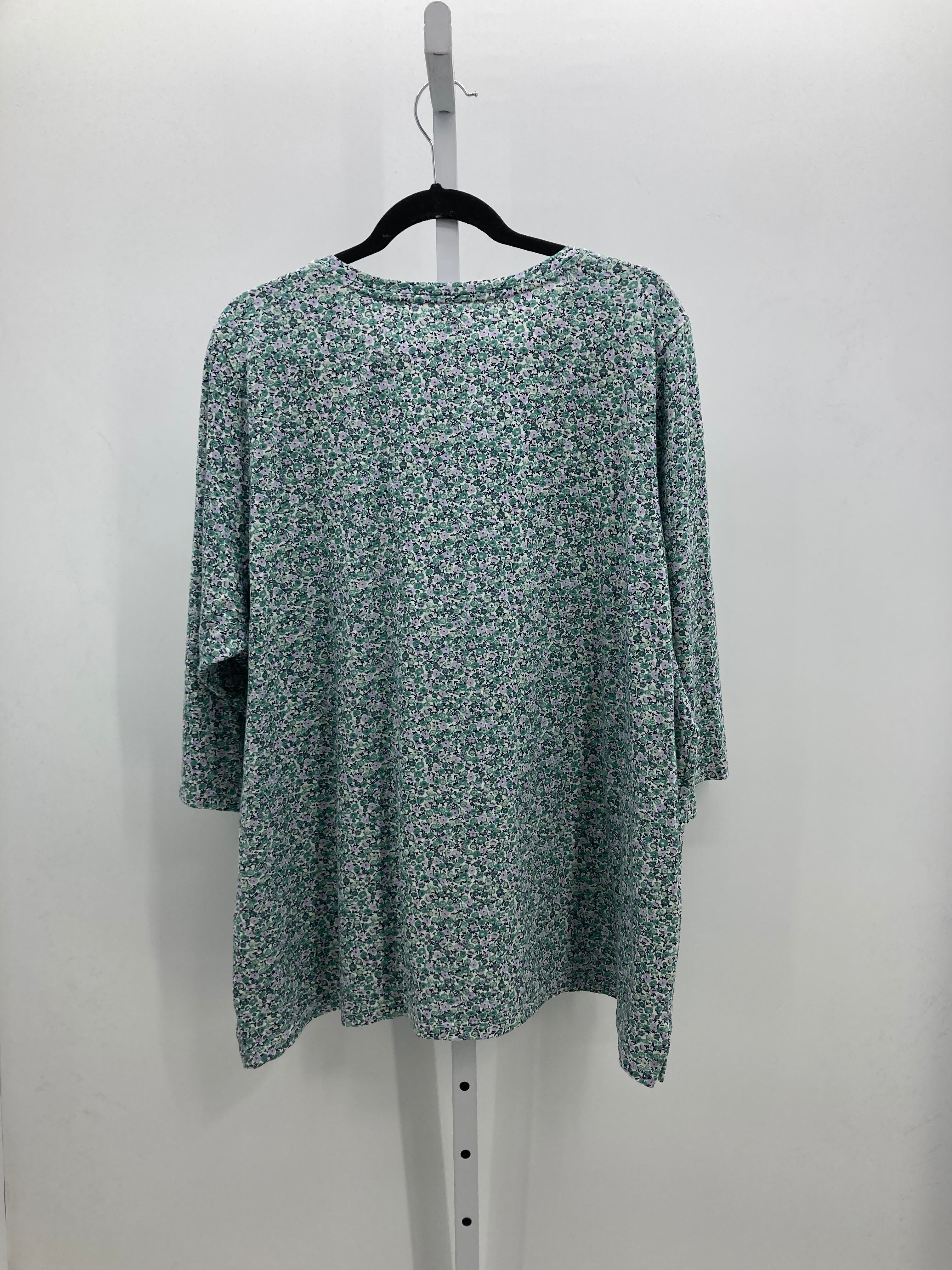 Lands End Size 3X Womens 3/4 Sleeve Shirt