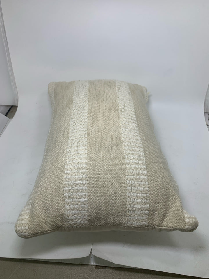 RECTANGLE STRIPED TEXTURED PILLOW.