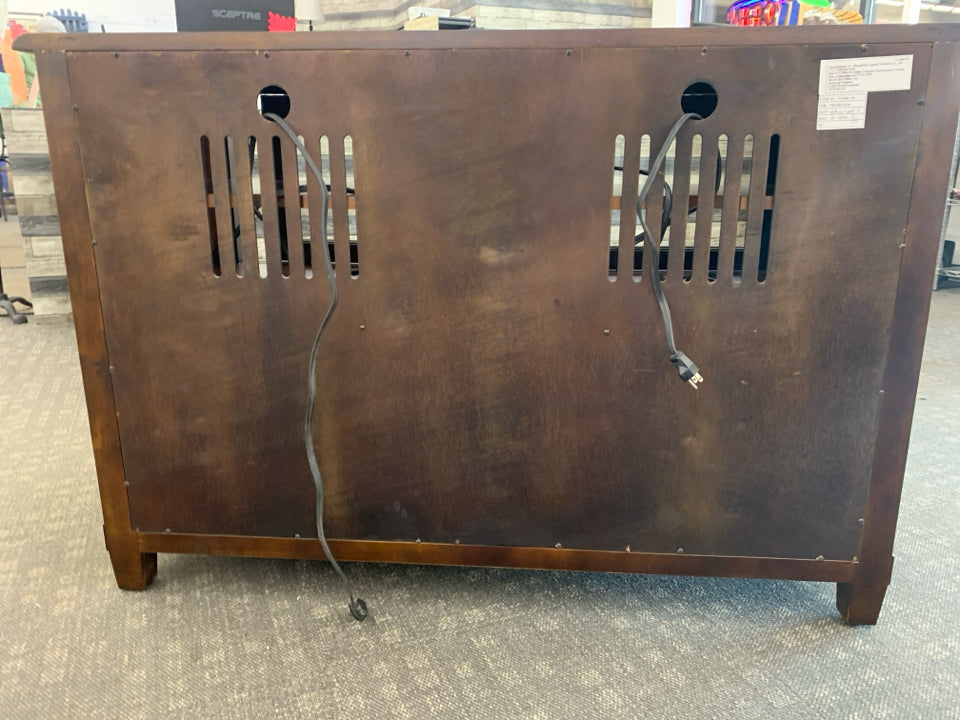 DK WOOD, GLASS DOOR MEDIA CABINET.
