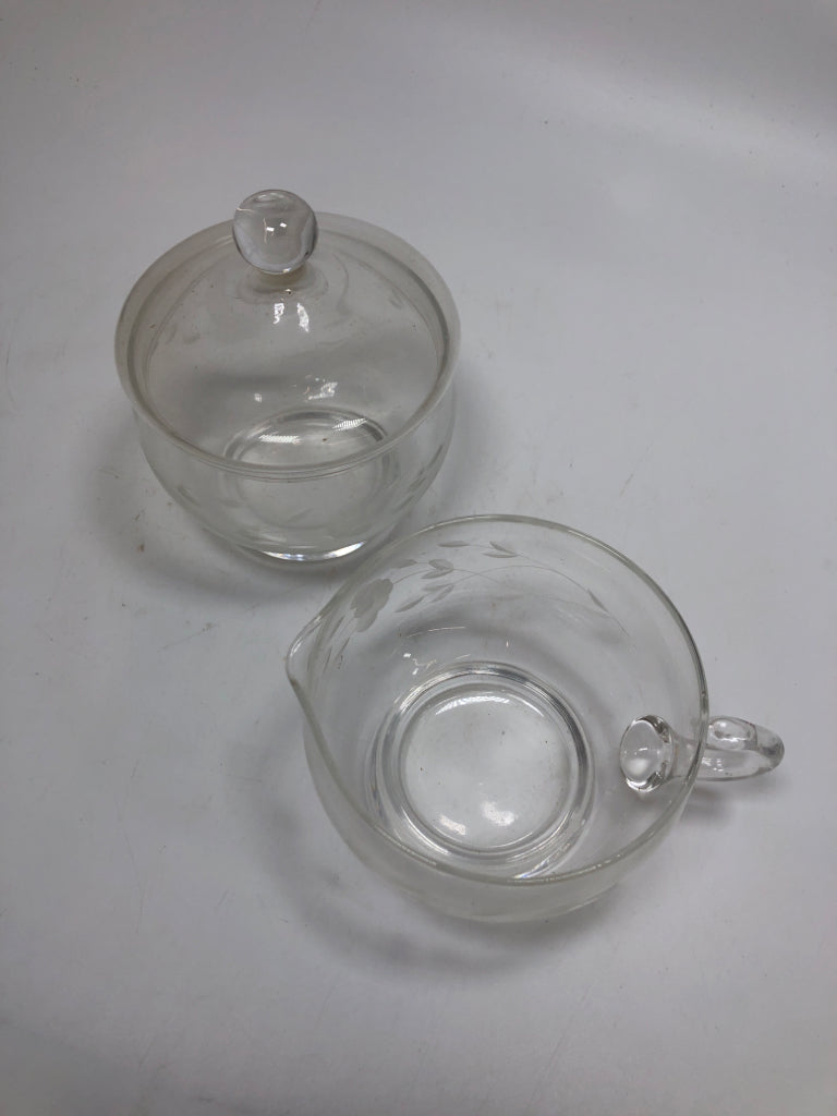 VTG CREAMER + COVERED SUGAR BOWL.