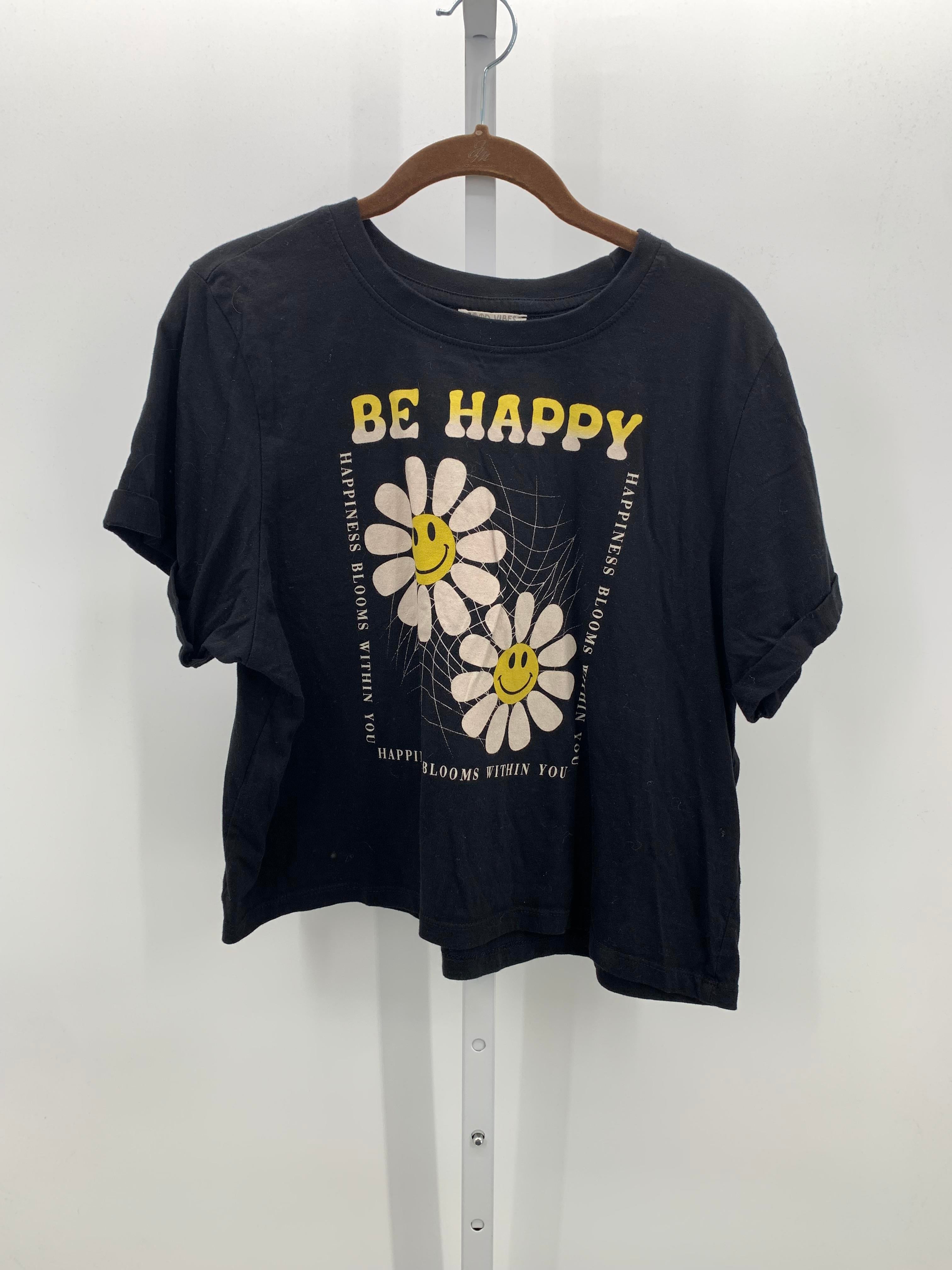 Good Vibes Size Large Juniors Short Sleeve Shirt