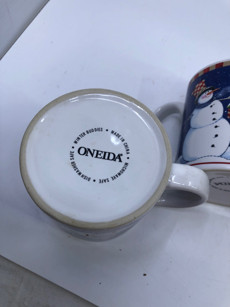 16 PC SVC 4 PRIMITIVE SNOWMAN DINNER,LUNCH,BOWLS,MUGS.
