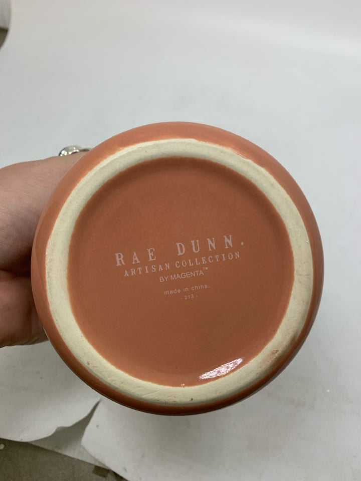 RAE DUNN PALE ORANGE SPICED PLANTER.
