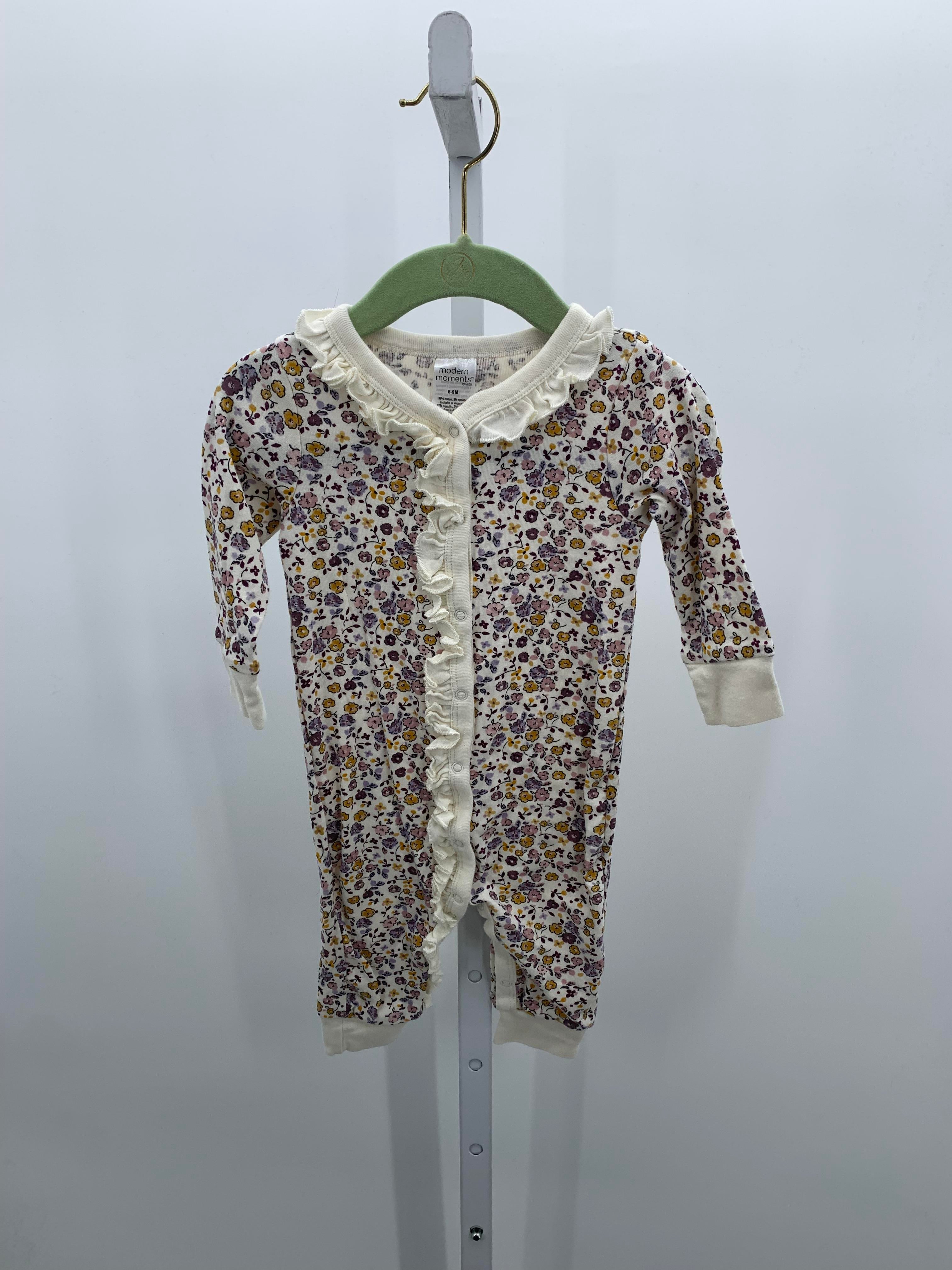 Modern Moments Size 6-9 mon Girls Long Slv. Romper