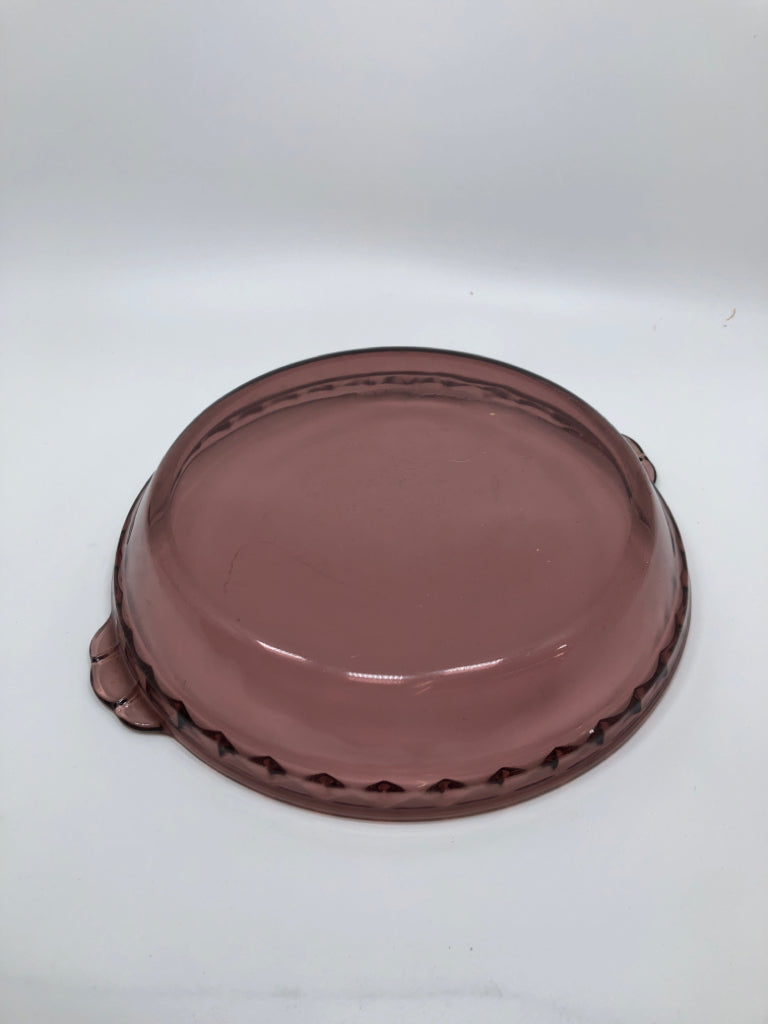 PURPLE PYREX GLASS PIE DISH.