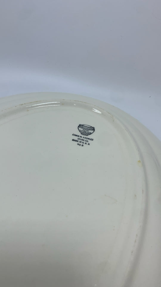 VTG OVAL SERVING PLATTER W/FLORAL ACCENTS.
