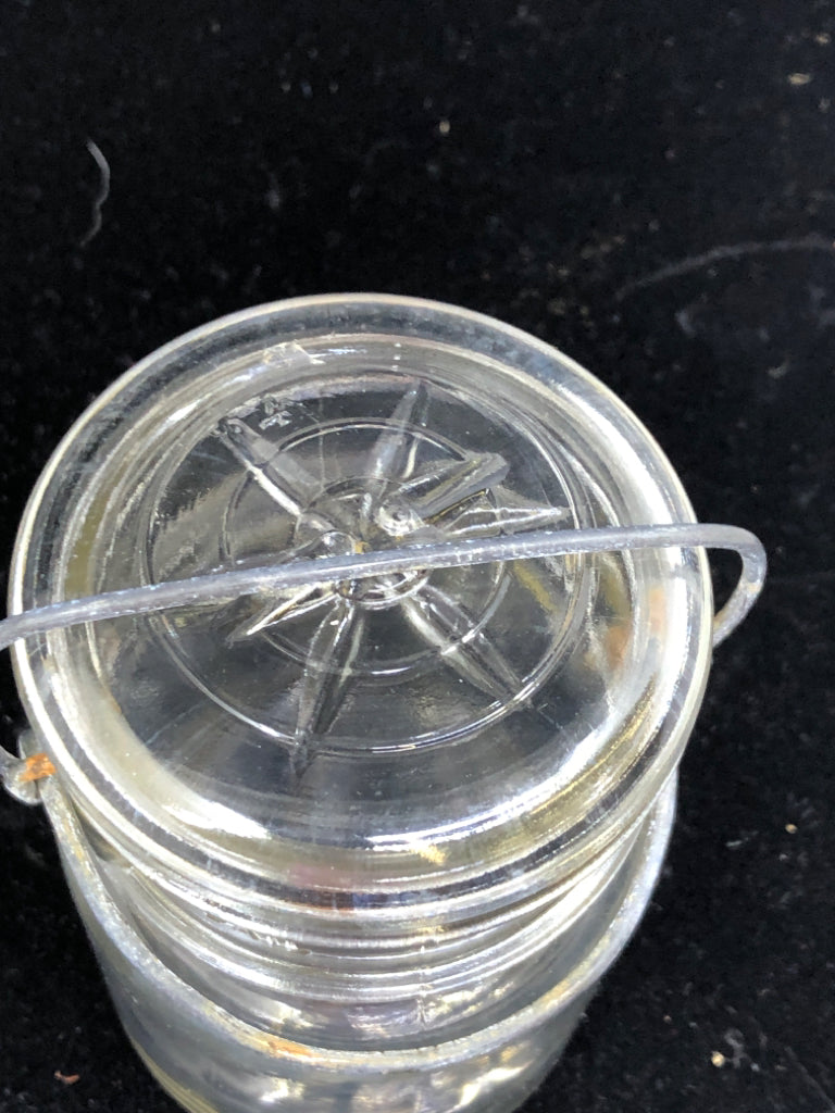 VTG BALL MASON JAR W METAL CLASP.