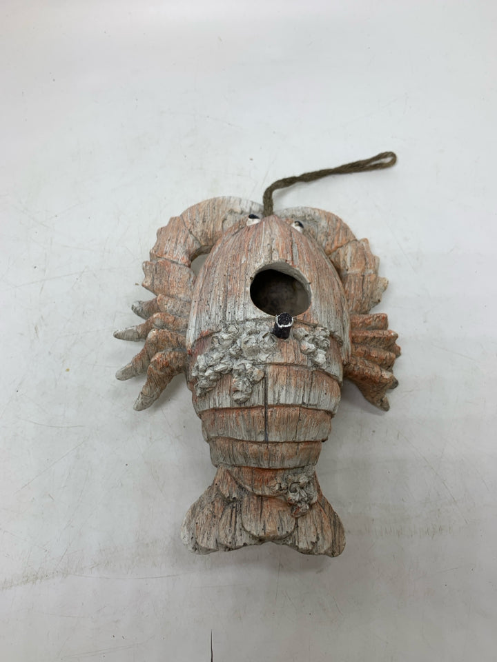 RESIN LOBSTER HANGING BIRD HOUSE.