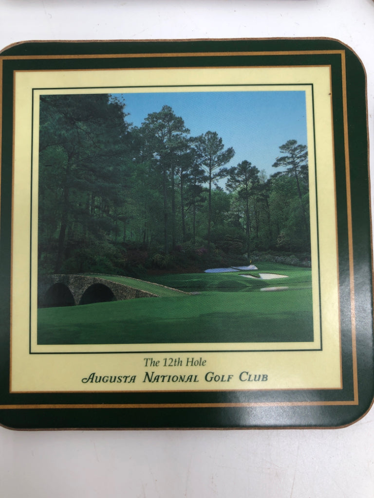 6PC MASTERS GOLF THEMED COASTERS.