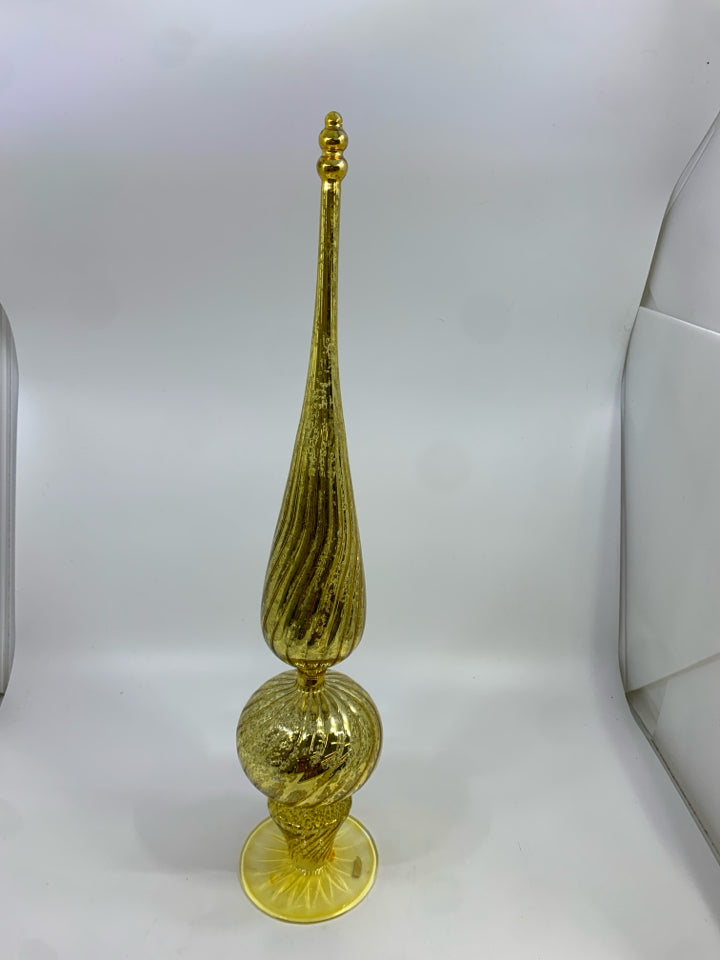 DECORATIVE GOLDEN GLASS FINIAL.