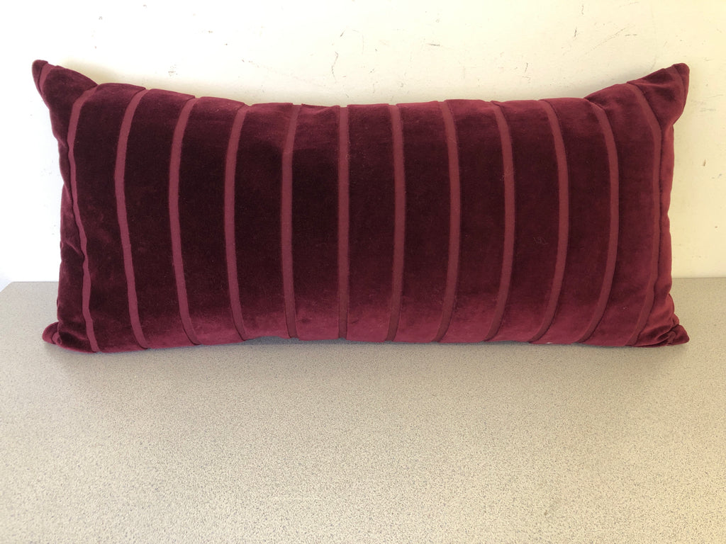 MAROON RECTANGLE STRIPED VELVET.