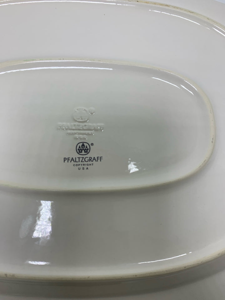 WHITE LARGE PFALTZGRAFF CHRISTMAS HERITAGE PLATTER.