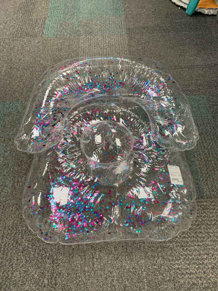 Pink sparkle inflatable chair