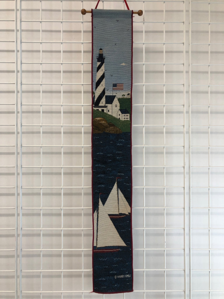 WARREN KIMBLE SAILBOAT TAPESTRY.